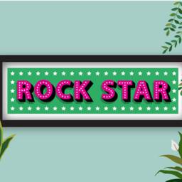 Framed Rock Star Print, Cool Kids Panoramic Typography Rockstar Music Teen Bedroom Print - thumbnail 2