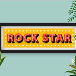 Framed Rock Star Print, Cool Kids Panoramic Typography Rockstar Music Teen Bedroom Print - thumbnail 3