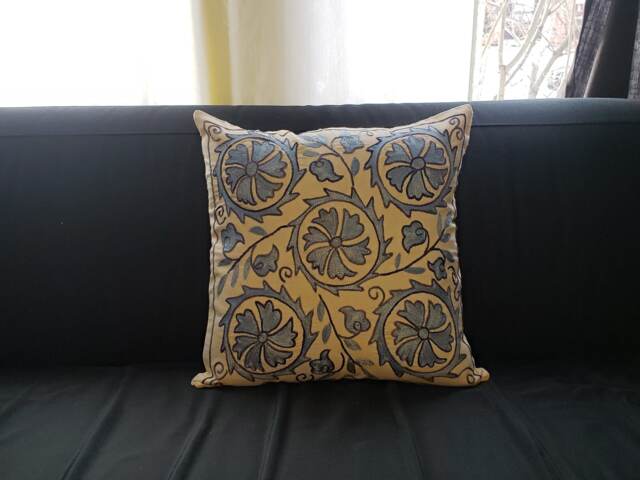 Suzani Pillow Case, Cushion Cover, Embroidered Crocheted Pillow, Handmade - image 1