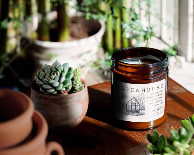 Greenhouse Scented Candle - Succulents & Garden Dirt in Amber Glass Jar - image 1