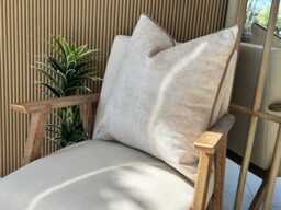 Dark Ivory Cream Cushion Cover Bespoke, Luxury Throw Pillow Cover - Alabaster - thumbnail 1