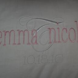 Exquisite Personalized Linen Hemstitch Baby Pillow For Baby's Nursery-Baby Shower Gift-White Pillow-Monogram Pillow-Baby Nursery - thumbnail 3