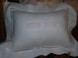 Exquisite Personalized Linen Hemstitch Baby Pillow For Baby's Nursery-Baby Shower Gift-White Pillow-Monogram Pillow-Baby Nursery