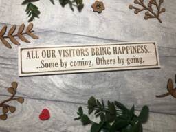 Funny Visitors Sign Laser Engraved Reclaimed Wood Wall Decor - thumbnail 1