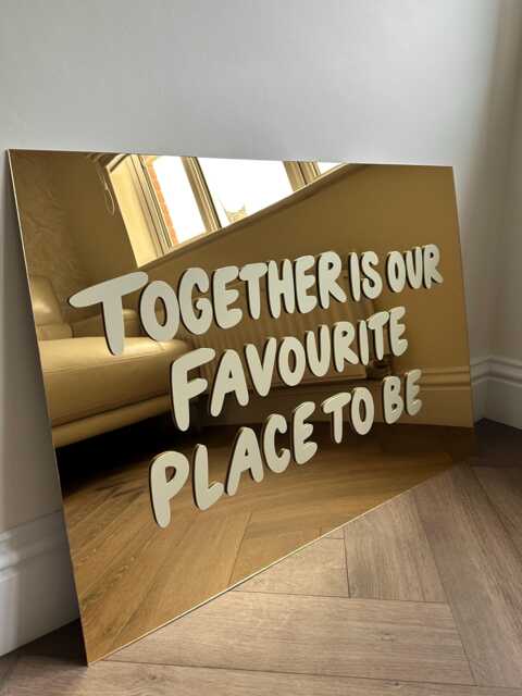 Acrylic 3D Wall Art-Wedding Sign-Bedroom Decor-Acrylic Sign - Together Is Our Favourite Place To Be - image 1