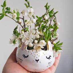 Easter Table Decor, Tiny Planter, Bunny Handmade Ceramic Mini Succulent Rabbit, Animal Planter - thumbnail 4