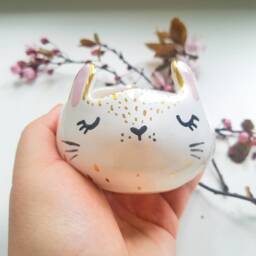 Easter Table Decor, Tiny Planter, Bunny Handmade Ceramic Mini Succulent Rabbit, Animal Planter
