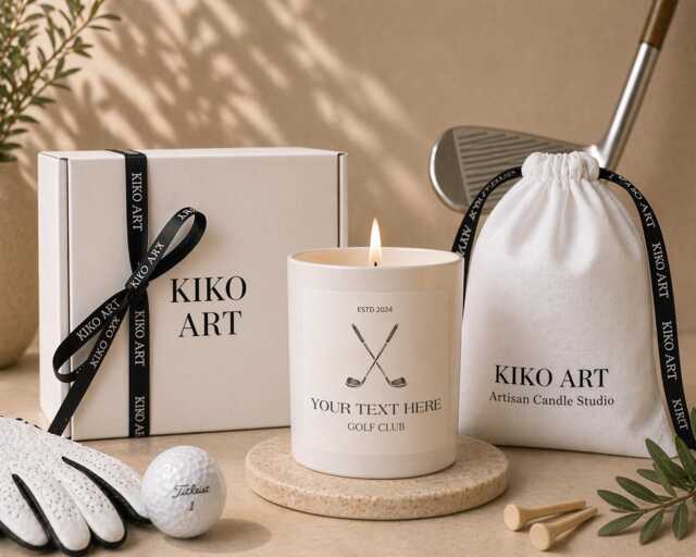 Golf Personalised Candle Gift - Custom Club Golfer Birthday Sports Lover Name - image 1