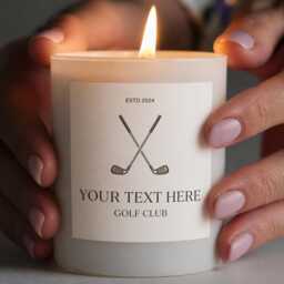 Golf Personalised Candle Gift - Custom Club Golfer Birthday Sports Lover Name - thumbnail 2