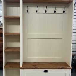 Handmade Pine Hall Bench With Storage, Cream Farrow & Ball Finish - thumbnail 2