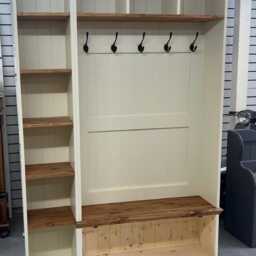 Handmade Pine Hall Bench With Storage, Cream Farrow & Ball Finish - thumbnail 3
