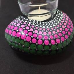 Mandala Stone Tealight Holder Windlight - thumbnail 3