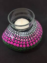 Mandala Stone Tealight Holder Windlight - thumbnail 1