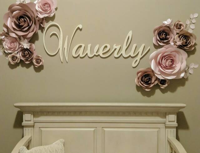 Wooden Name Sign, Nursery Decor, Wall Letters, Custom Sign Glittered - image 1