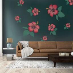 Hibiscus Wall Stencil - Wall Art Stencil Instead Of Decals Easy To Use Stencils For A Quick Room Update Floral Walls - thumbnail 3