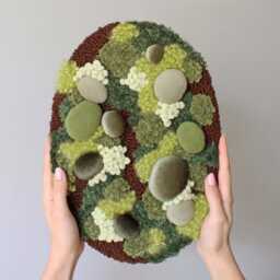 Botanical Wall Decor, Moss Textile Art, Punch Needle Hanging, Nature-Inspired Home Rug, Art For Plant Lovers - thumbnail 2