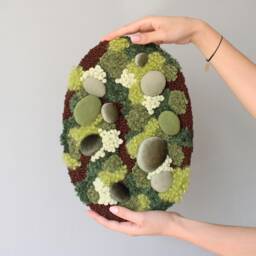 Botanical Wall Decor, Moss Textile Art, Punch Needle Hanging, Nature-Inspired Home Rug, Art For Plant Lovers - thumbnail 1