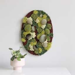 Botanical Wall Decor, Moss Textile Art, Punch Needle Hanging, Nature-Inspired Home Rug, Art For Plant Lovers - thumbnail 3