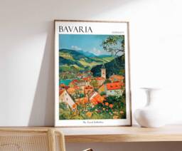 Bavaria Travel Poster Vintage German Village Art Print - thumbnail 1