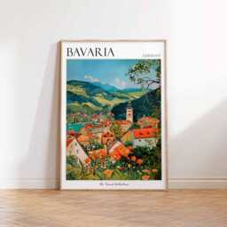 Bavaria Travel Poster Vintage German Village Art Print - thumbnail 3