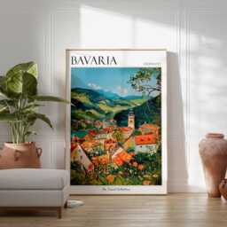 Bavaria Travel Poster Vintage German Village Art Print - thumbnail 2