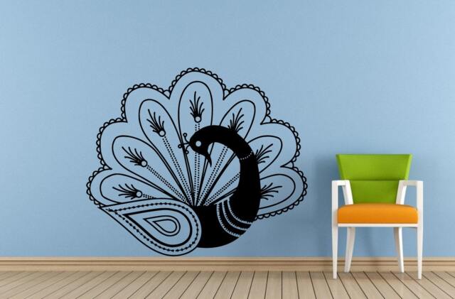 Peacock Bird Flower Floral Pattern Window Wall Decal Vinyl Sticker Mural Room Decor L1722 - image 1