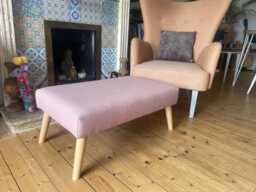 Scandinavian Large Footstool Upholstered Ottoman Upholstered Coffee Table, Skani Style