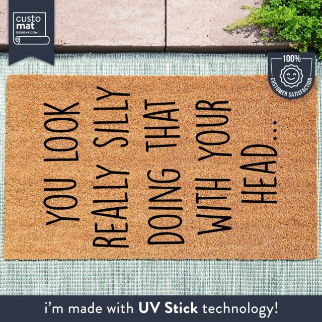 You Look Really Silly Doing That With Your Head - Funny Doormat Welcome Mat Gift Home Housewarming - image 1
