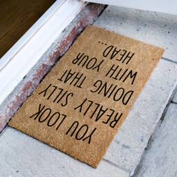 You Look Really Silly Doing That With Your Head - Funny Doormat Welcome Mat Gift Home Housewarming - thumbnail 2