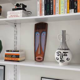 Decorative Wall Mask, Unique Wooden Art, Living Room Decor, Sculpture, Office African Tribal Art - thumbnail 2
