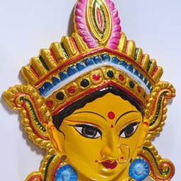 Goddess Durga Wall Hanging Face With Nose Ring, Solid Alloy, Built To Last - thumbnail 3