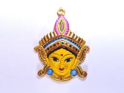 Goddess Durga Wall Hanging Face With Nose Ring, Solid Alloy, Built To Last - thumbnail 1