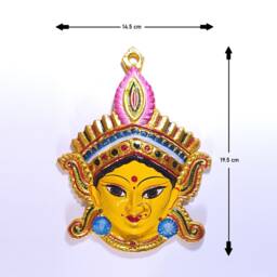 Goddess Durga Wall Hanging Face With Nose Ring, Solid Alloy, Built To Last - thumbnail 4