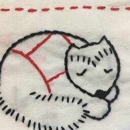 Hand Embroidered Siberian Husky Pillowcases Vintage Sled Dog Decor - thumbnail 2