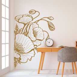 Poppy Flower Wall Sticker - Floral Decal For Home Decor Elegant Art