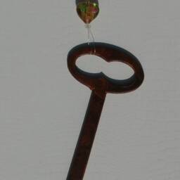 Skeleton Key Suncatcher, Metal Art, Yard Beaded Garden Decor, Housewarming Gift, Wall Hanging, Window Decor M39 - thumbnail 4