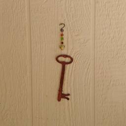 Skeleton Key Suncatcher, Metal Art, Yard Beaded Garden Decor, Housewarming Gift, Wall Hanging, Window Decor M39 - thumbnail 2