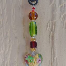 Skeleton Key Suncatcher, Metal Art, Yard Beaded Garden Decor, Housewarming Gift, Wall Hanging, Window Decor M39 - thumbnail 3