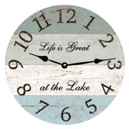 Four Color Lake Clock - Life Is Great At The