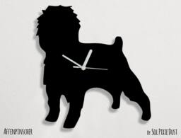 Affen Pinscher - Wall Clock Silhouette - thumbnail 1