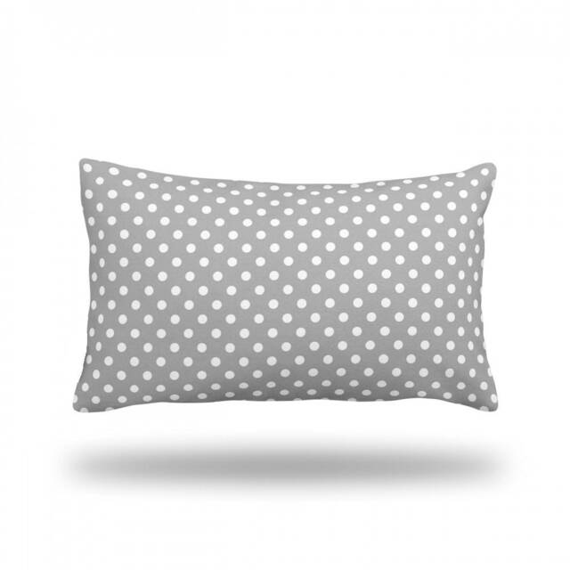 "Polka Dots On Light Gray - Decorative Throw Pillow, Pillow Cover, Case Only- Rectangle 13"" X 22" - image 1