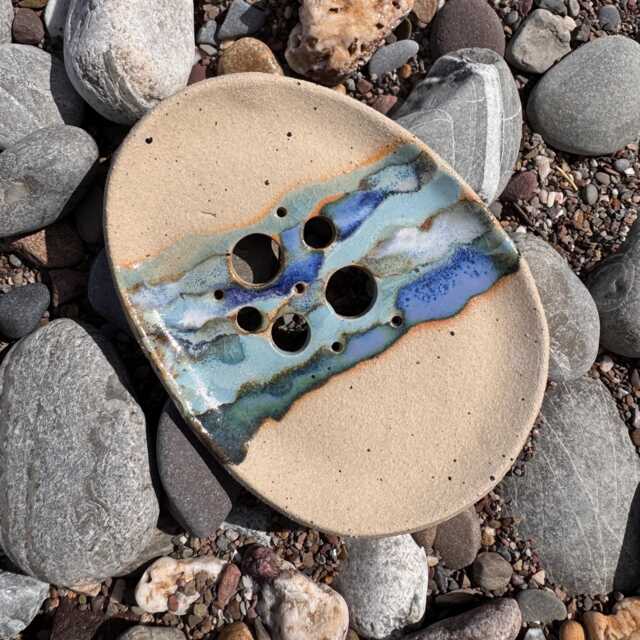 Slab Built Ceramic Soap Dish/Home Decor Coastal Style Homeware - image 1