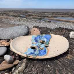 Slab Built Ceramic Soap Dish/Home Decor Coastal Style Homeware - thumbnail 4
