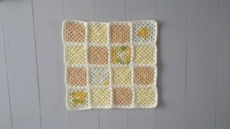 Rts Granny Squares Crochet Layering Baby Blanket in Cream, Yellow & Buttermilk/ Handmade Posing Photo Prop - thumbnail 1
