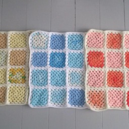 Rts Granny Squares Crochet Layering Baby Blanket in Cream, Yellow & Buttermilk/ Handmade Posing Photo Prop - thumbnail 3