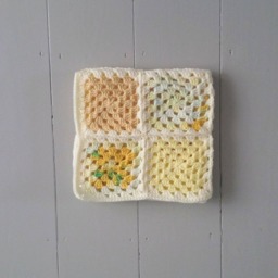 Rts Granny Squares Crochet Layering Baby Blanket in Cream, Yellow & Buttermilk/ Handmade Posing Photo Prop - thumbnail 2