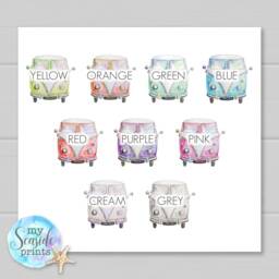 Personalised Campervan Wedding Gift. Print With Bunting. Anniversary Present For Campervan Lovers. Unusual Wedding Gift - thumbnail 3