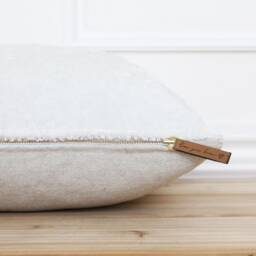 White Textured Pillow Cover Handmade Designer Pillows Farmhouse Throw 20 X 16 26 -- Rae - thumbnail 2