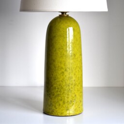 Handmade Ceramic Table Lamp Exotic Lime Glaze, Tall Accent Lighting - thumbnail 3