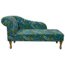 Blue Monkey Print Chaise Longue - Tropical Lounger Handmade in Britain - thumbnail 3